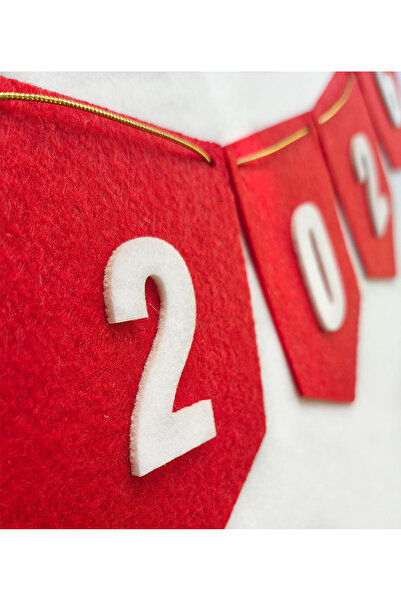 bonvos Yılbaşı Flama Dekoratif Banner Keçe 2026 Yeni Yıl Duvar Süsü