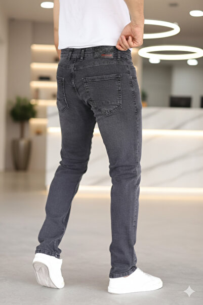 Mamlay Premium Anthracite Regular Stretch Denim Jeans Trousers