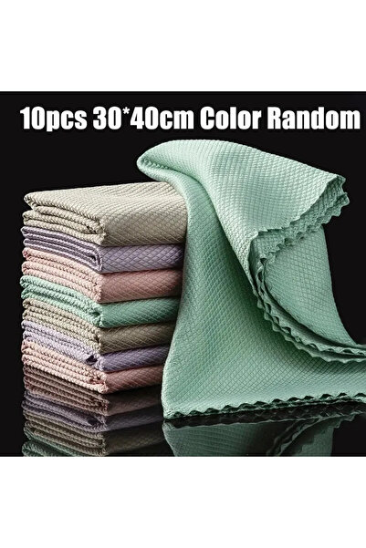 Choice 10Pcs 30x40cm towel 10pcs Microfiber Glass Cleaning Cloth Rag Lint-Free For Windows Car Kitchen Mirr