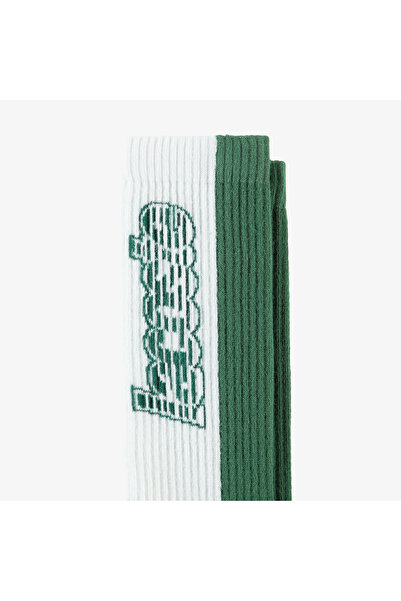 Lacoste Unisex Uzun Baskılı Yeşil Çorap