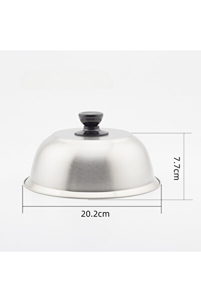 Choice أغطية مقلاة من الفولاذ المقاوم للصدأ مقاس 20 سم لشواء البرجر والسندويشات وشرائح اللحم وأغطية أواني الطهي المستديرة