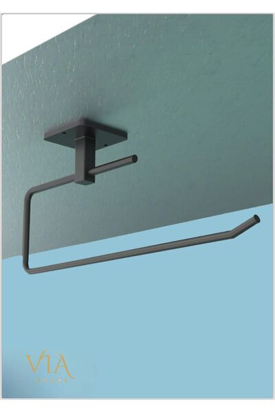 VİE HOUSE Yapışkanlı Siyah Kağıt Havluluk Rulo Havluluk Peçetelik Yapışkanlı Tasarım Askı