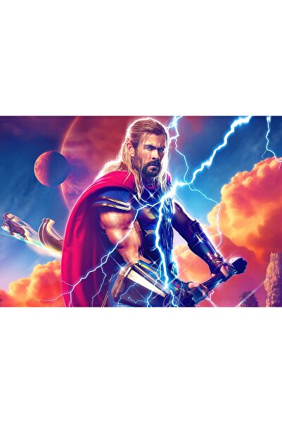 Zumzeria Картина на платно "Влюбеният Тор и гръмотевицата", 80x50 см, tableau...