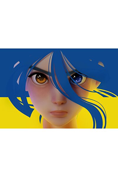 Zumzeria Стойка за рисуване върху платно с Украйна, 80x50 см, tableau841
