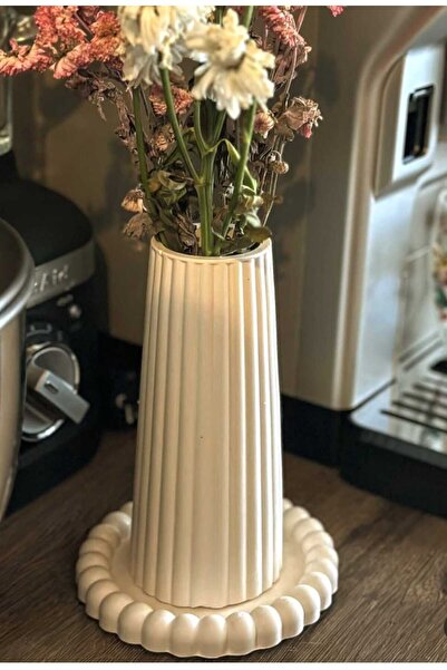 YILDIZ DECOR Decorative Vase Set, Large Size Vase, Bubble Plate, Bohemian Vase, Scandinavian Vase 19 cm