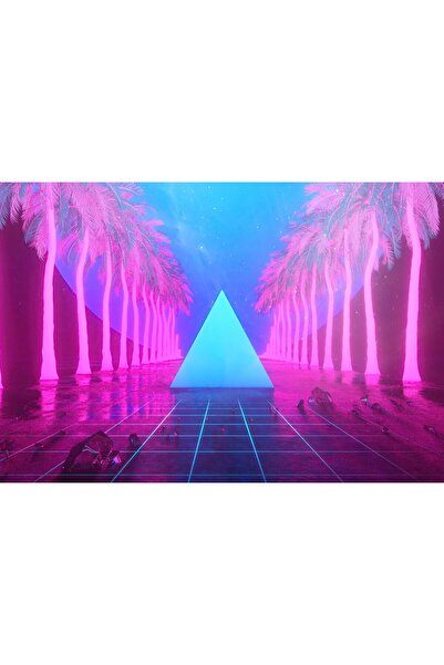 Zumzeria Tablou Canvas Palmier Piramidă Reflecție Stele, 80x50cm, tablou784,