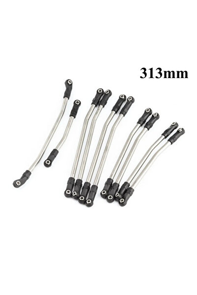 Choice Axial SCX10 II 313mm 313mm/324mm Metal Link Set Linkage Steering Rod with Nylon End Kit for Axial SC