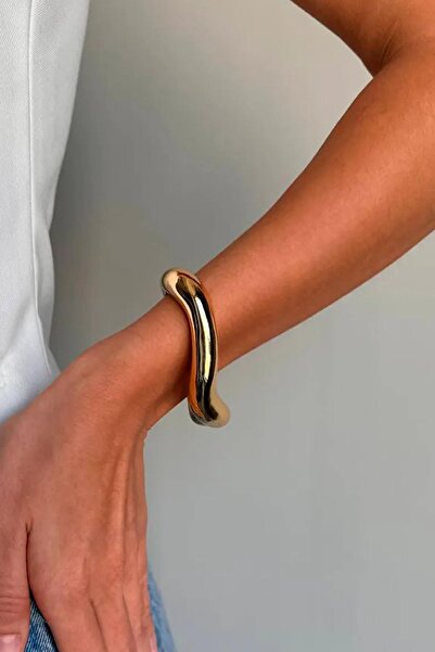 New Obsessions Altın Kaplama Kalın Cuff Kelepçe Bilezik