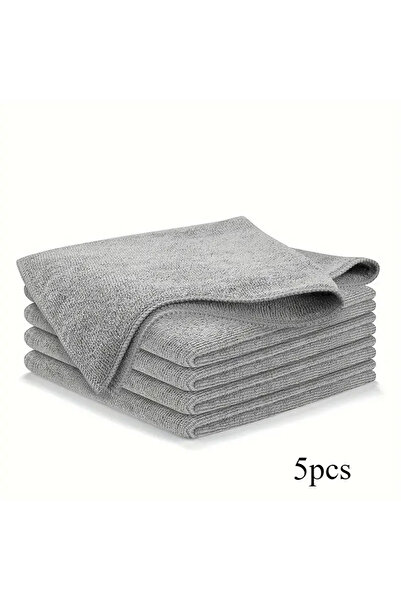 Choice Grey 5pcs Black Ultra-fine Fiber Dishwashing Cloth, Multifunctional Car Cleaning Cloth,Kichen Access