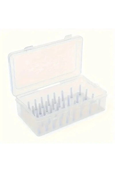 Choice صندوق إبرة وخيط أبيض 42 محورًا صندوق تخزين منزلي متعدد الوظائف شفاف لل...