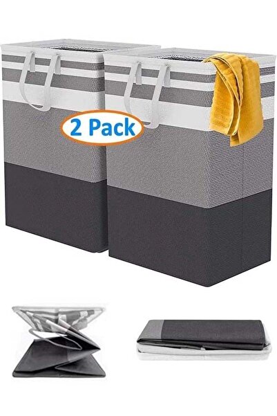 Generic 2 Pack Laundry Basket, Collapsible Laundry Bag with Easy Carry Handles, Freestanding Laundry