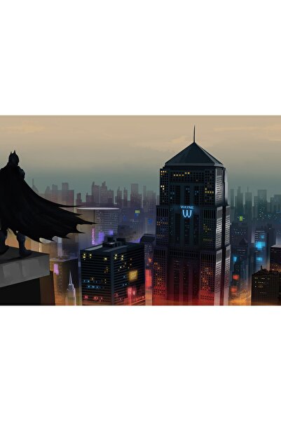 Zumzeria Pictură pe pânză Batman în Gotham City, 80x50cm, tableau1227,