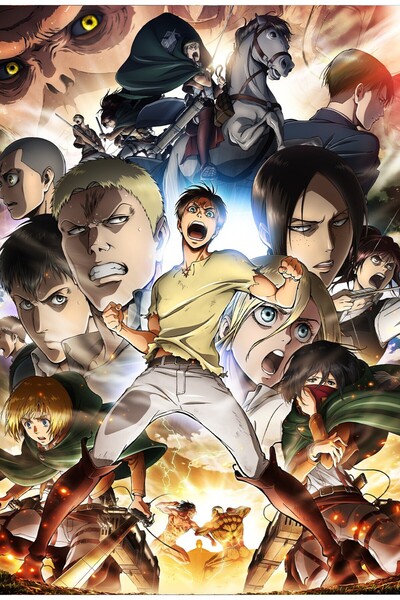 Zumzeria Tablou Canvas Attack On Titan Season 2, 80x50cm, tablou447,