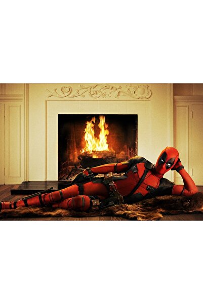 Zumzeria Tablou Canvas Deadpool Fireplace, 80x50cm, ®