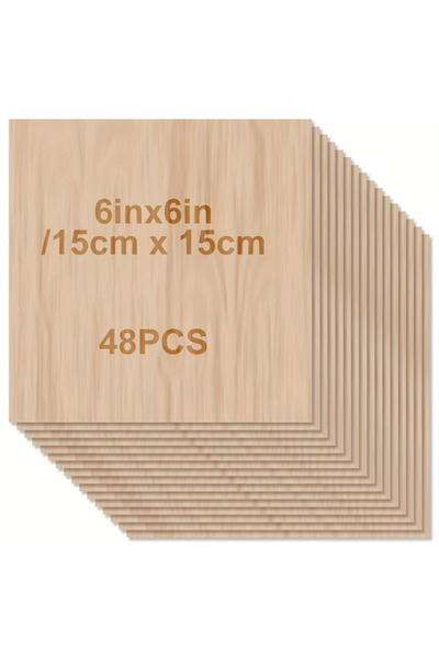 Choice 15-15 سم 2 مم 48 قطعة 48/32/16/8/4 قطع من الخشب غير المكتمل، 6 × 6 بوص...