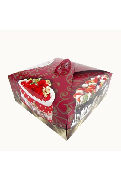 hobs Kare Saplı Pasta ve Turta Kutusu 21x21x10 cm