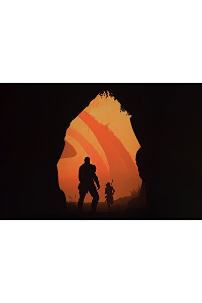 Zumzeria Tablou Canvas Kratos And Atreus God of War Minimal, 80x50cm, tablou1...