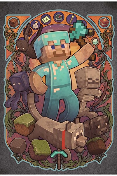 Zumzeria Πίνακας σε καμβά Minecraft, 80x50εκ., tableau416,