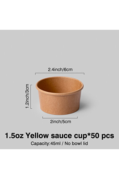 Choice 50pcs 1.5oz cowhide cup Disposable paper sauce cup small ingredient cu...