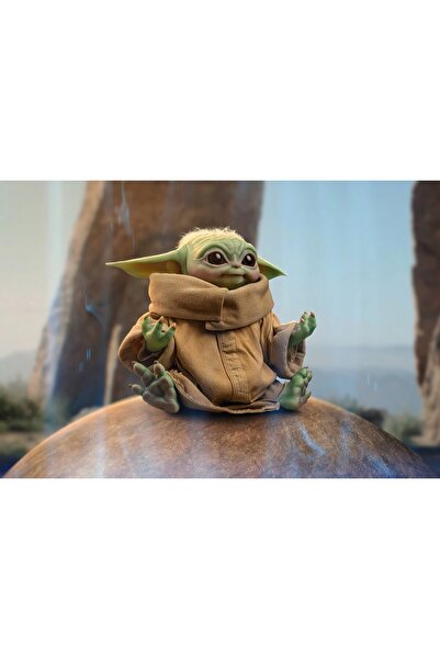 Zumzeria Tablou Canvas Star Wars Baby Yoda 3D Art, 80x50cm,