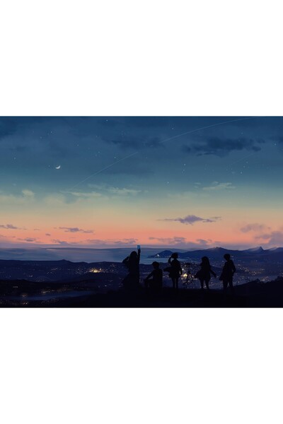 Zumzeria Tablou Canvas Summer Sunset Moon Clouds, 80x50cm, tablou1279, Zumzer...