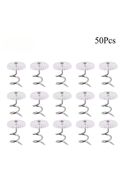 Choice 50 قطعة من الفولاذ المقاوم للصدأ مسمار حلزوني شفاف تنورة سرير غطاء أري...