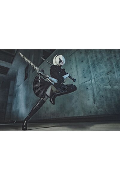 Zumzeria Tablou Canvas 2b Nier Automata Cosplay Girl, 80x50cm, tablou1057, Zumzeria ®