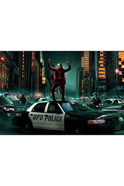 Zumzeria Tablou Canvas Joker Dancing On Cop Car, 80x50cm, ®