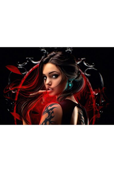OEM Poster Dark Eyes Fantasy Tattoo Girl, 61x90cm, poster1687, Zumzeria ®