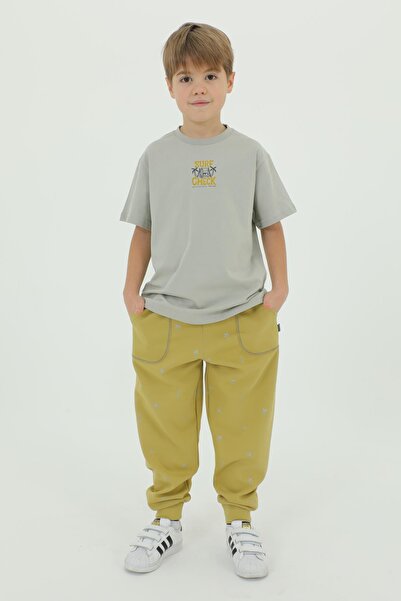 Black One Σετ καλοκαιρινής φόρμας παντελόνι παντελόνι με τροπικό σχέδιο για αγόρια με λαιμόκοψη 2 τεμαχίων