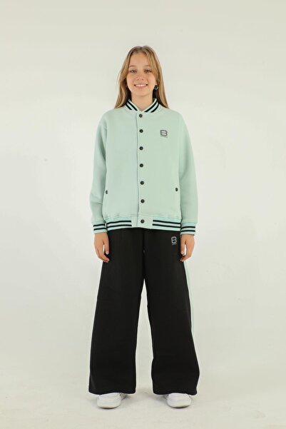 Black One Σετ αθλητικής φόρμας με φαρδύ πόδι με κολλάρο για κορίτσια