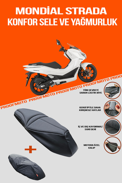 PROOFMOTO Mondial Strada Comfort - Set de husă pentru șa și husă de ploaie