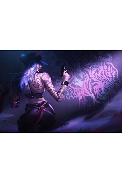OEM Poster Cyberpunk Tatuaj Fată Înarmată pe Spate, 61x90cm, poster2614, Zumz...