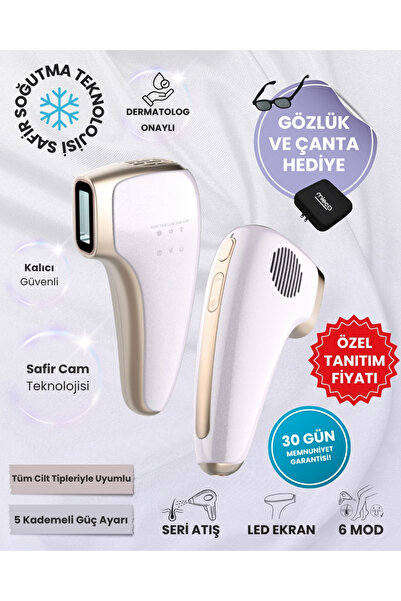 Mieco Safir Soğutma Özellikli ipl Lazer Epilasyon Aleti (Safir Cam)-Lila + Gö...