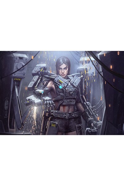 OEM Poster Fată din metal, costum cyborg, 61x90cm, poster1677, Zumzeria