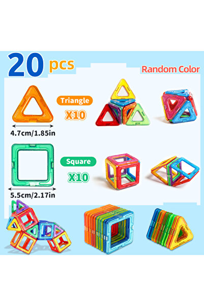 Choice مكعبات بناء مغناطيسية متوسطة الحجم، 20 قطعة، ألعاب مغناطيسية DIY، ألعاب STEM، ألعاب بناء، تعلم