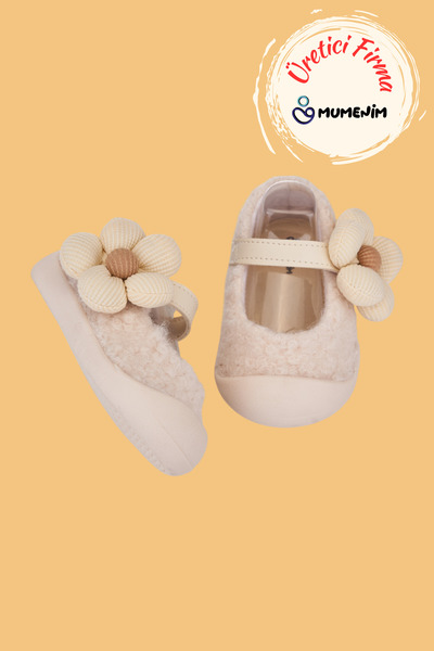 Mumenim Lebom Baby Girl Children's Beige Orthopedic Non-Slip Sole Daily Ballet Shoes - Flexible and Comfortable Fit