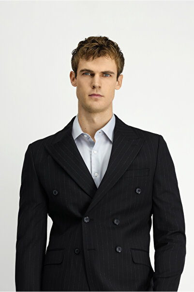 Kiğılı Regular Fit Pointed Collar Wool Double Breasted Closure Suit