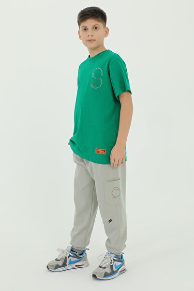 Black One Σετ φόρμας Boy's Crew Neck από βαμβακερή φόρμα - Σετ 2 τεμαχίων στο κάτω μέρος