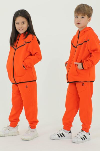 Black One Σετ αθλητικής φόρμας για αγόρι με κουκούλα με ριγέ λεπτομέρεια