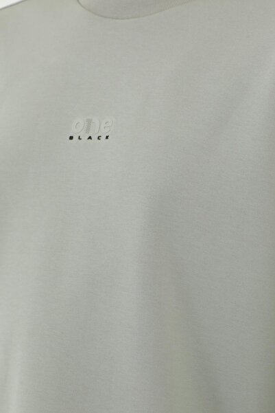 Black One Cotton 2-Piece Top and Bottom Girl's Tracksuit Set with Crew Neck Slit and Spanish Leg Print Detail