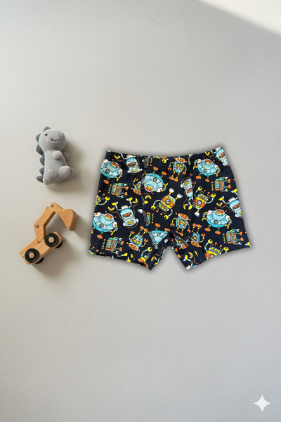 MADALİNA Boxeri pentru băieți, 95% bumbac, 5 piese, cu model spațial