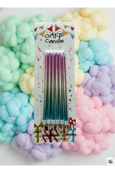 CAKE CANDLE مجموعة شموع جمالية متدرجة الألوان مكونة من 6 قطع - شموع أعياد الم...