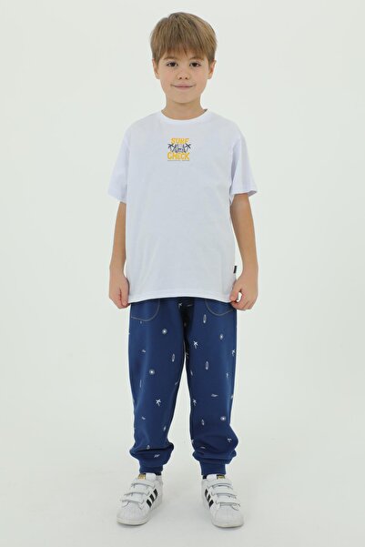 Black One Σετ καλοκαιρινής φόρμας παντελόνι παντελόνι με τροπικό σχέδιο για αγόρια με λαιμόκοψη 2 τεμαχίων