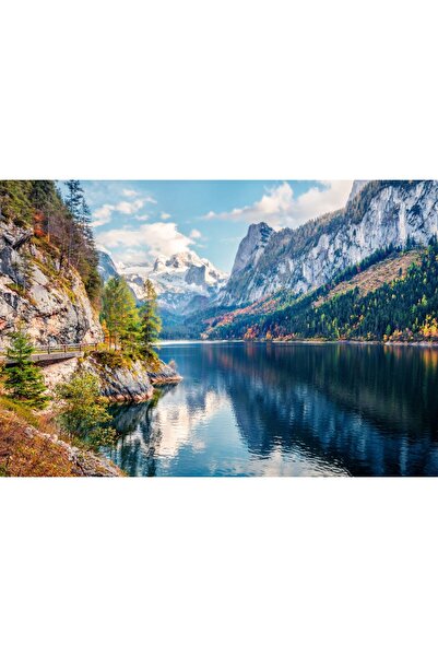 Zumzeria Tablou Canvas Rocky Mountains Reflection, 80x50cm, tabloucanvas234,