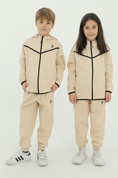 Black One Σετ αθλητικής φόρμας για αγόρι με κουκούλα με ριγέ λεπτομέρεια