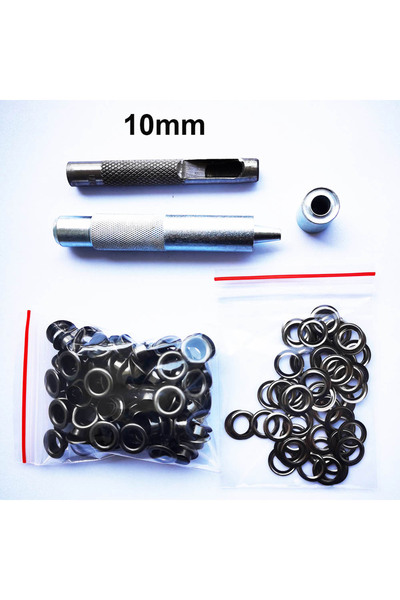 Choice 10mm 100 qh tools 100Set Eyelets Black Nickel 4~14mm and 3Pcs Eyelet Punch Die Tool Set Metal Button
