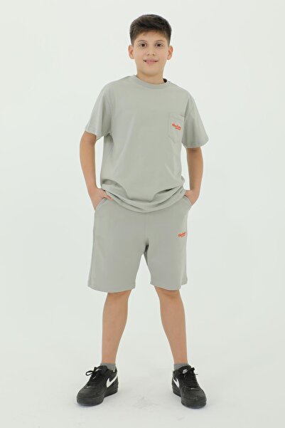 Black One Crew Neck Printed T-Shirt and Shorts Bottom Top Double Set