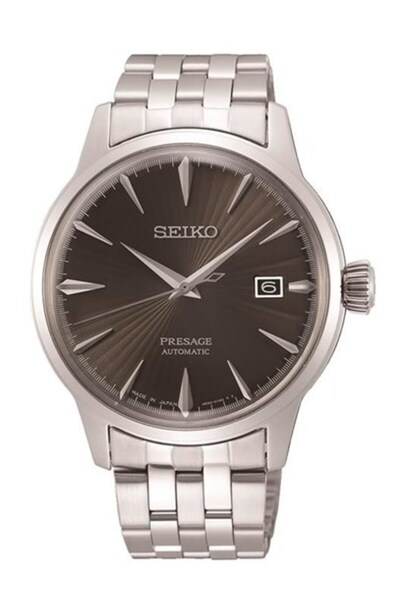 Seiko Srpe17J 41mm Gray Automatic Steel Grey Black Dial 5 Atm Men Wrist Watch
