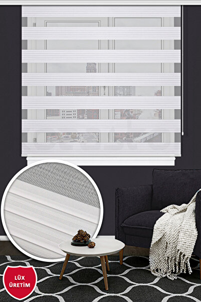 Kozastor Plise Zebra Stor Perde Beyaz 15900v1